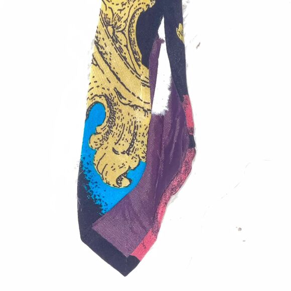 Pierre Balmain Tie Abstract Design Pink Blue Black 100% Silk - Picture 3 of 4